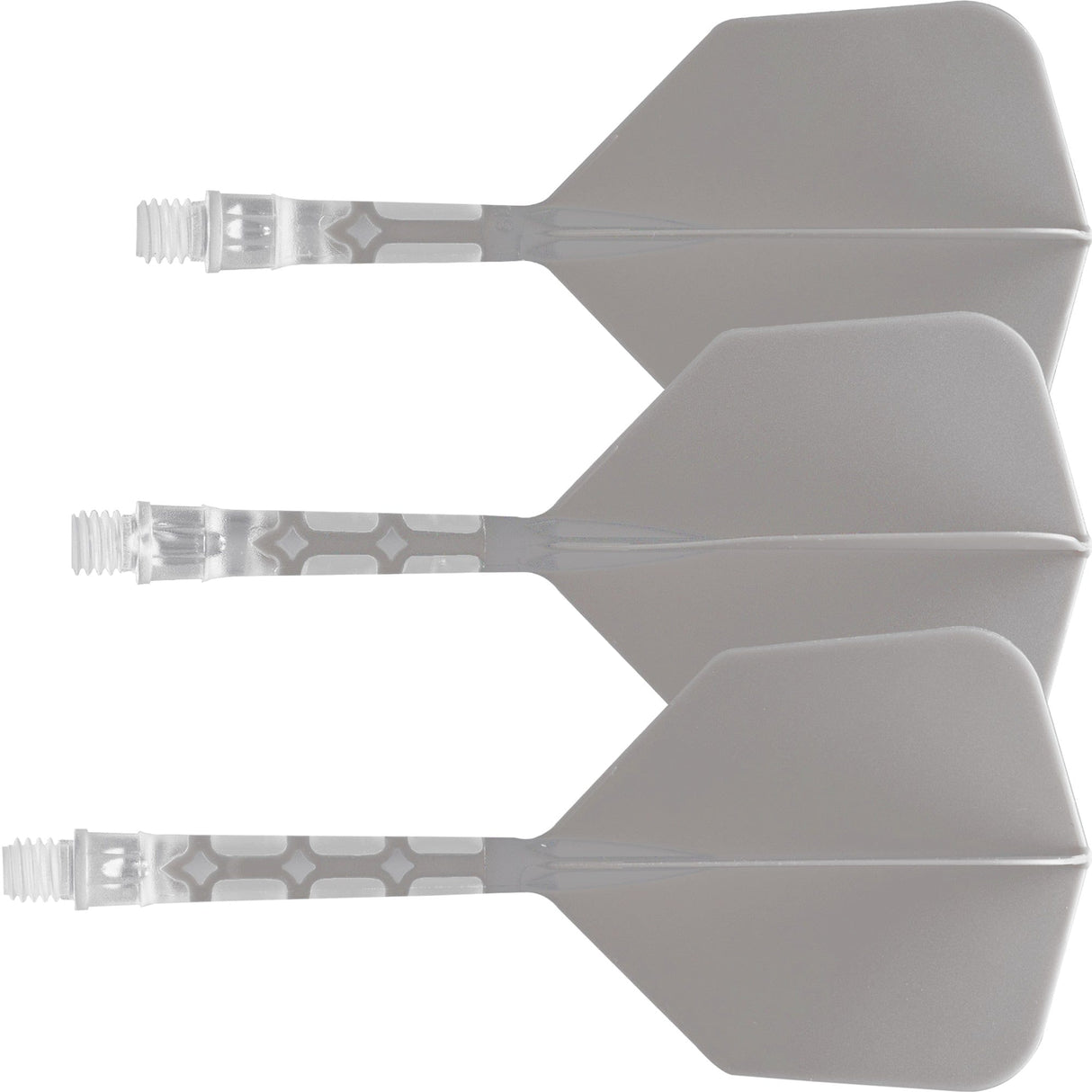 Cuesoul Rost T19 Integrated Dart Shaft and Flights - Big Wing - Clear with Grey Flight