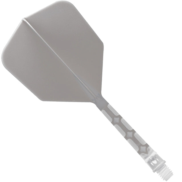 Cuesoul Rost T19 Integrated Dart Shaft and Flights - Big Wing - Clear with Grey Flight Long