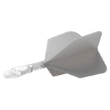 Cuesoul Rost T19 Integrated Dart Shaft and Flights - Big Wing - Clear with Grey Flight