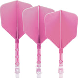 Cuesoul Rost T19 Integrated Dart Shaft and Flights - Big Wing - Clear with Pink Flight