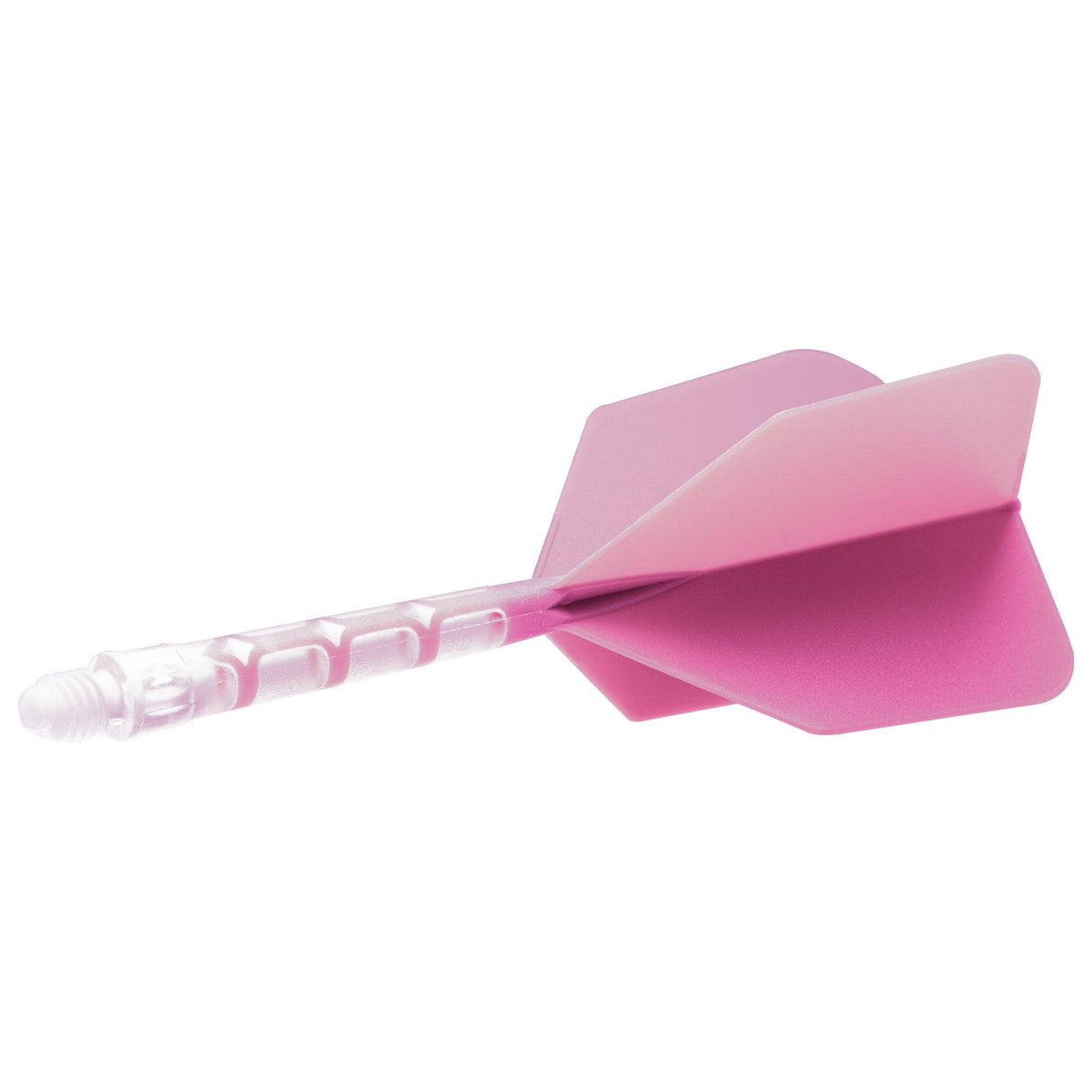 Cuesoul Rost T19 Integrated Dart Shaft and Flights - Big Wing - Clear with Pink Flight