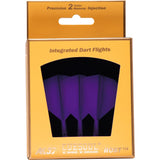 Cuesoul Rost T19 Integrated Dart Shaft and Flights - Big Wing - Clear with Purple Flight