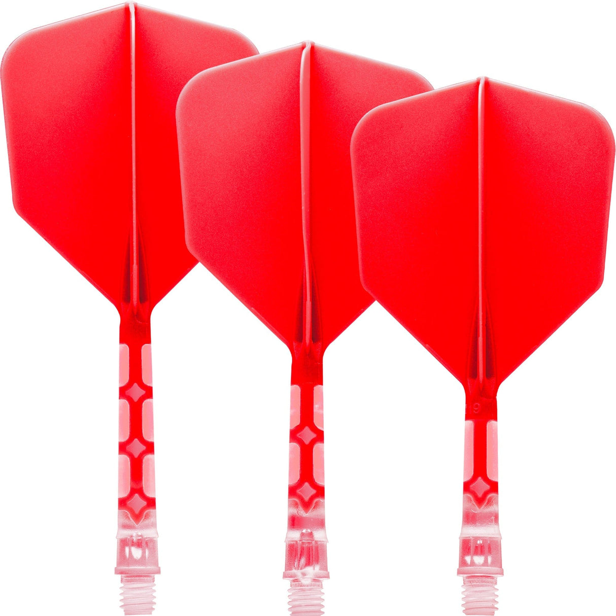 Cuesoul Rost T19 Integrated Dart Shaft and Flights - Big Wing - Clear with Red Flight