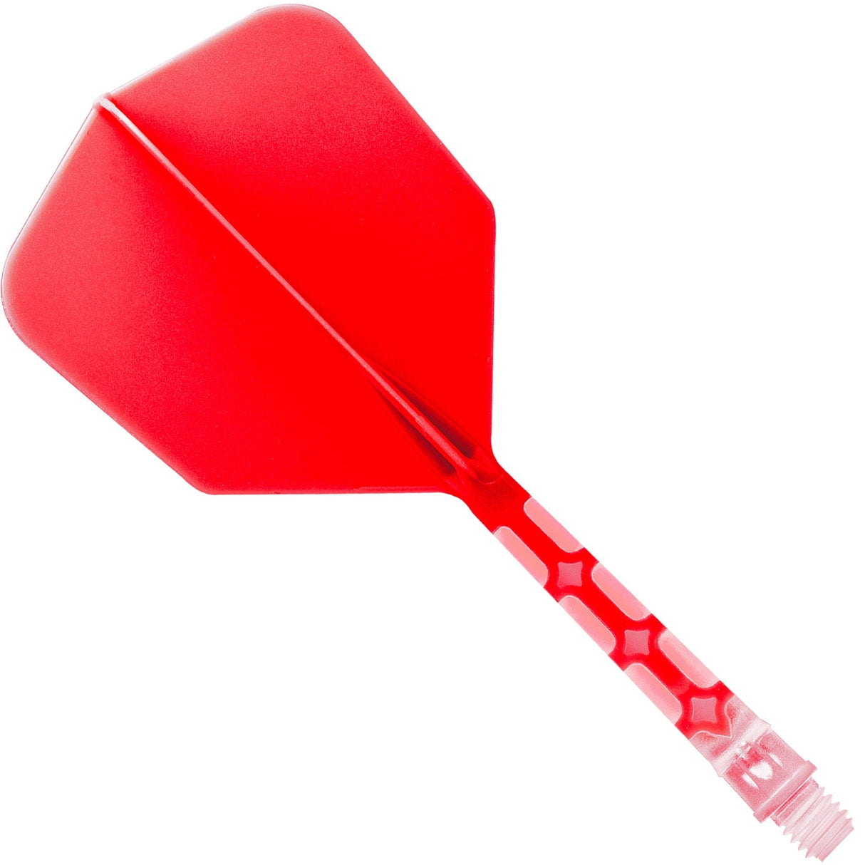 Cuesoul Rost T19 Integrated Dart Shaft and Flights - Big Wing - Clear with Red Flight