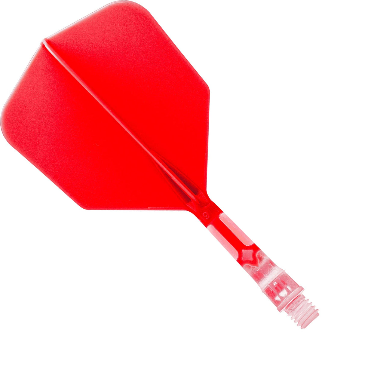 Cuesoul Rost T19 Integrated Dart Shaft and Flights - Big Wing - Clear with Red Flight