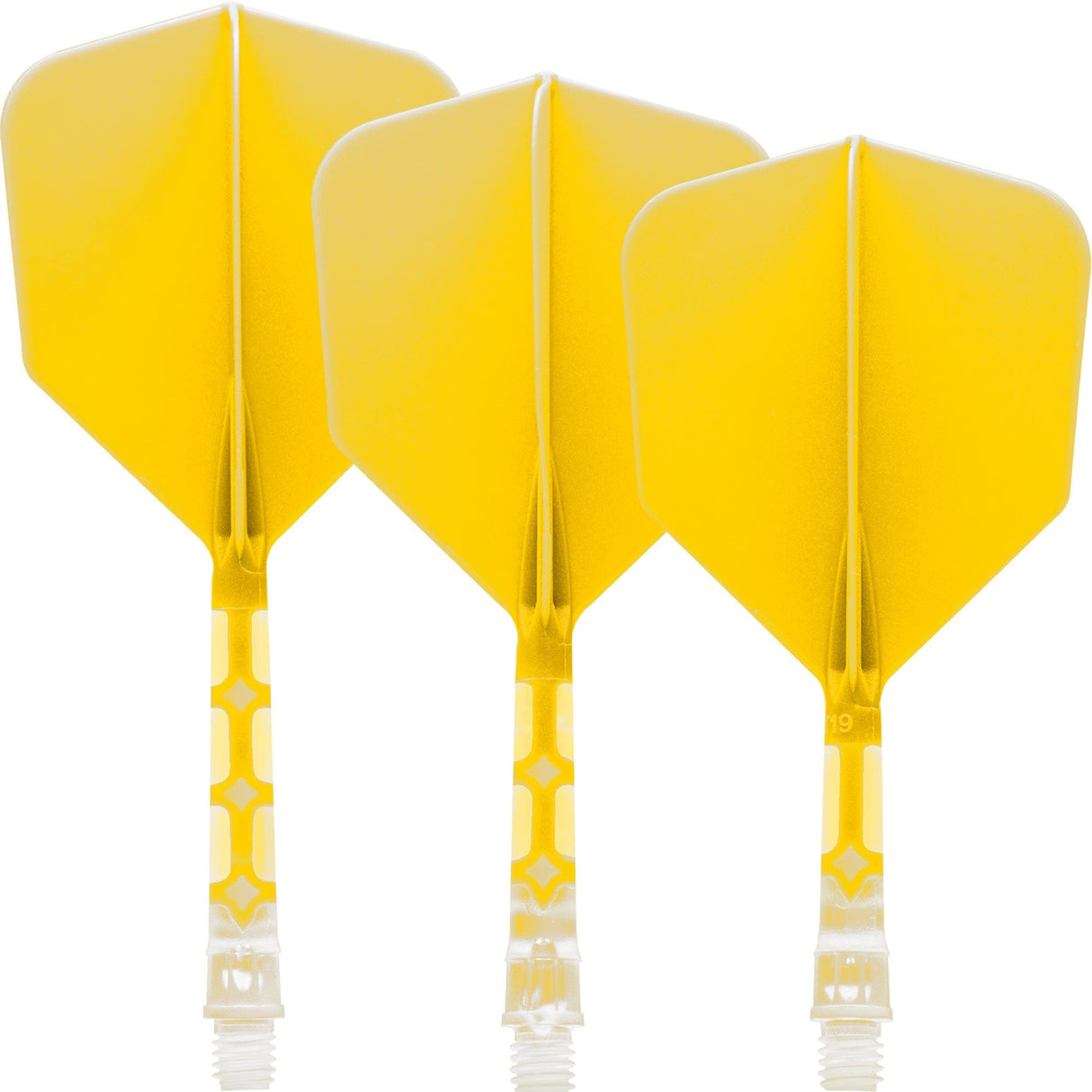 Cuesoul Rost T19 Integrated Dart Shaft and Flights - Big Wing - Clear with Yellow Flight