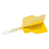 Cuesoul Rost T19 Integrated Dart Shaft and Flights - Big Wing - Clear with Yellow Flight