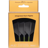 Cuesoul Rost T19 Integrated Dart Shaft and Flights - Big Wing - Lime Green with Grey Flight