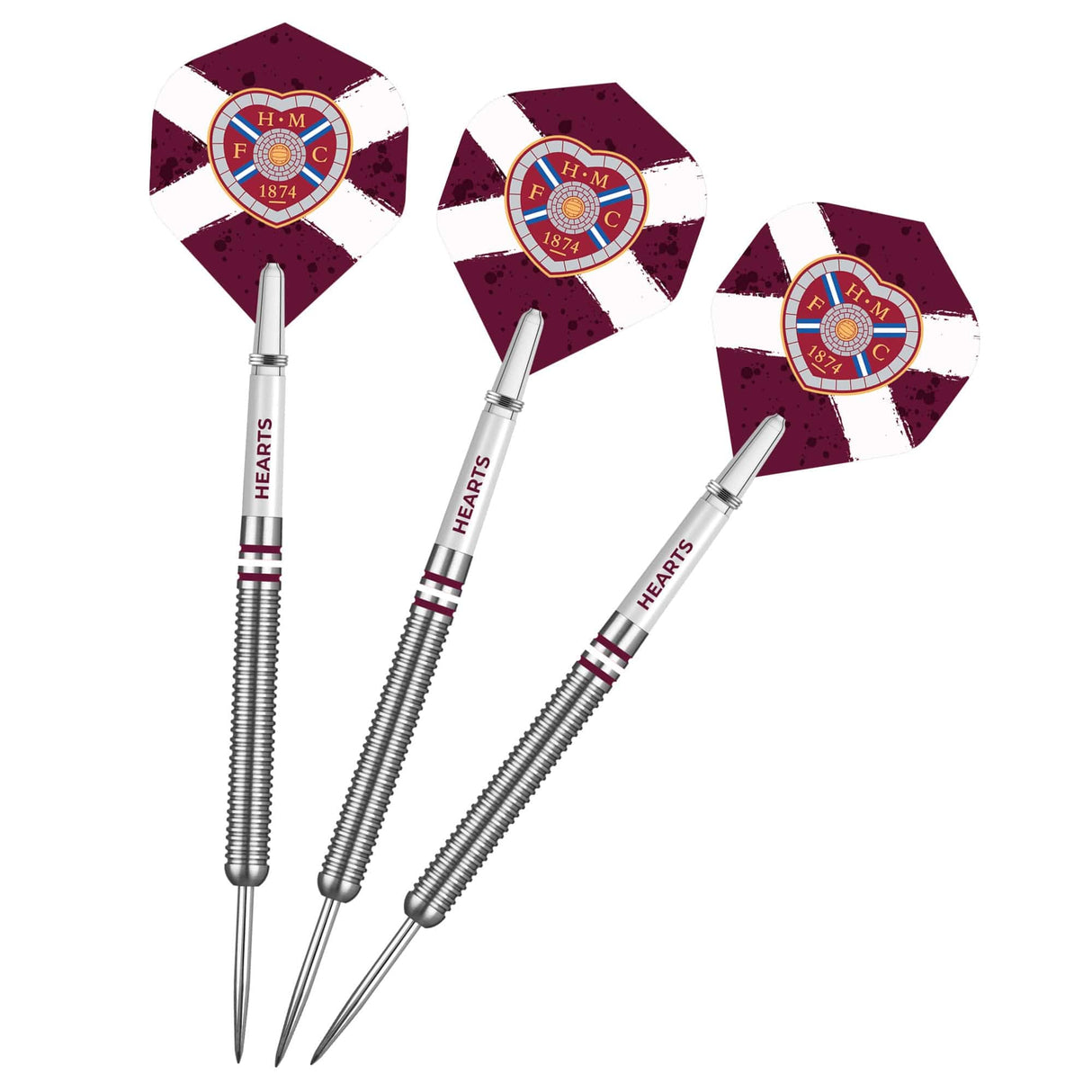 Heart of Midlothian FC - Official Licensed - Hearts - Steel Tip Darts - Tungsten - 24g 24g