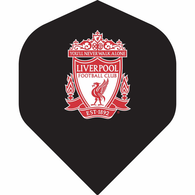 Liverpool FC Dart Flights - Official Licensed - No2 - Std - LFC - F4 - Black - Red Crest