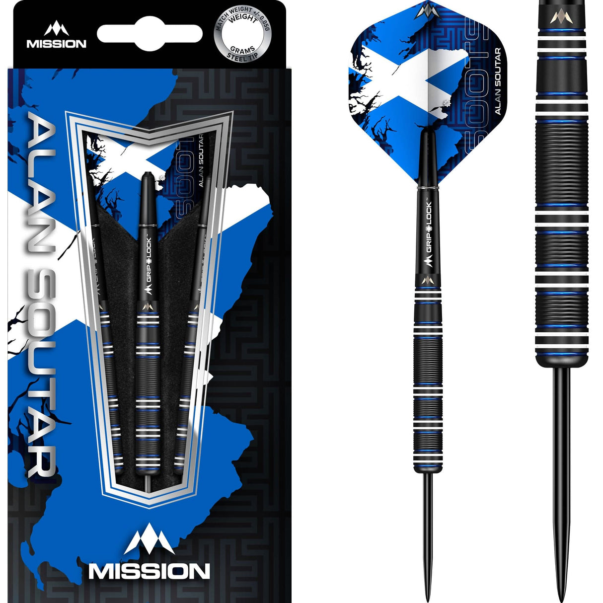 Mission Alan Soutar Darts - Steel Tip - 90% - Soots - Black Titanium 24g