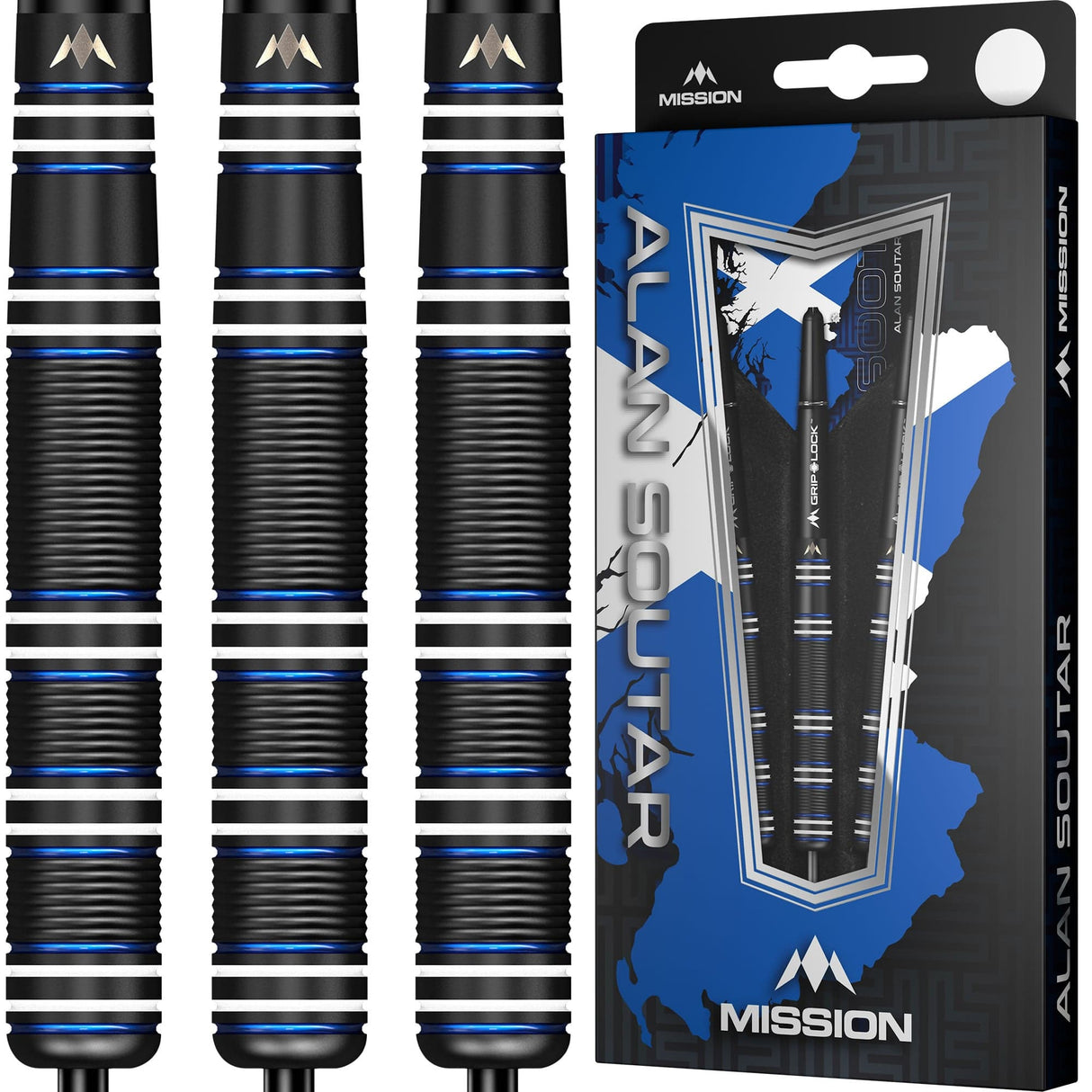 Mission Alan Soutar Darts - Steel Tip - 90% - Soots - Black Titanium 24g