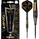 Mission Crypt Darts - Steel Tip - M2 - Black & Gold 21g