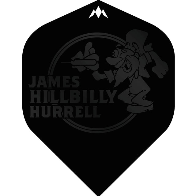 Mission Solo Dart Flights - 100 Micron - No2 - Std - James Hurrell - Black - Hillbilly