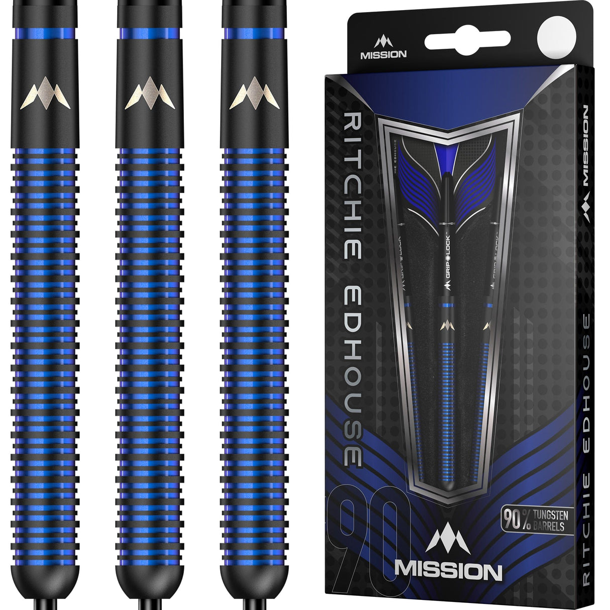 Mission Ritchie Edhouse Darts - Steel Tip -  90% - Madhouse - Black Titanium 23g