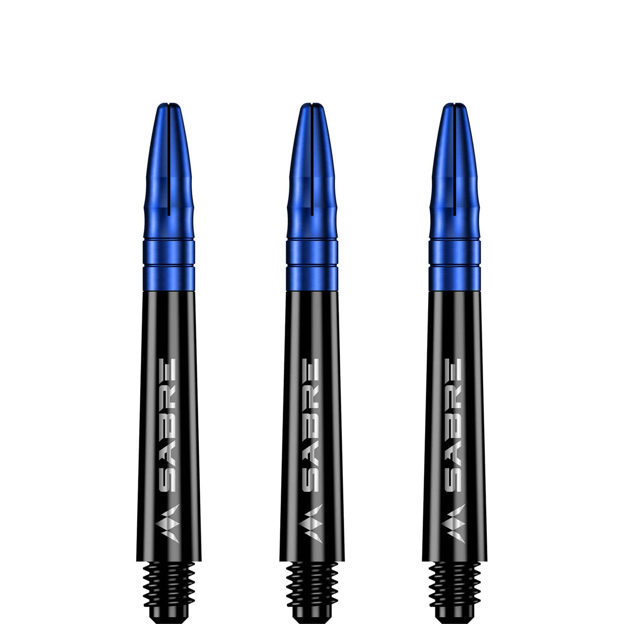 Mission Sabre Shafts - Polycarbonate Dart Stems - Black - Blue Top Tweenie