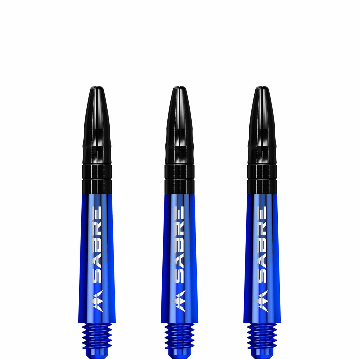 Mission Sabre Shafts - Polycarbonate Dart Stems - Blue - Black Top Short