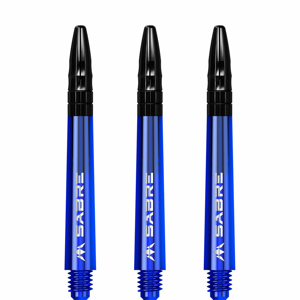 Mission Sabre Shafts - Polycarbonate Dart Stems - Blue - Black Top Tweenie Plus