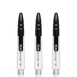 Mission Sabre Shafts - Polycarbonate Dart Stems - Clear - Black Top Tweenie