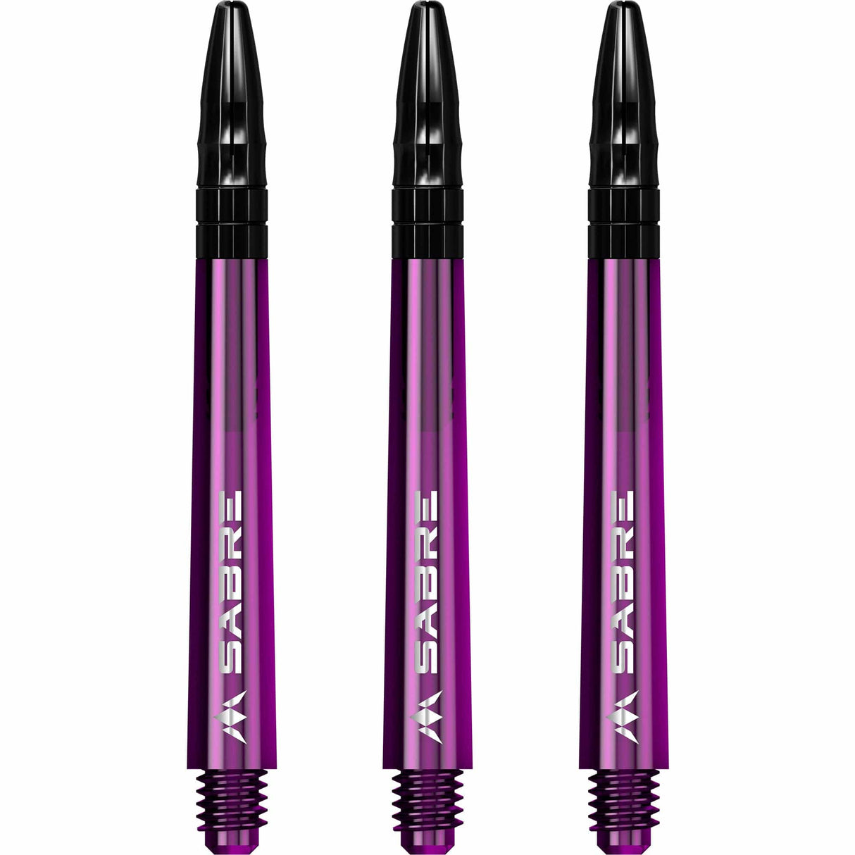 Mission Sabre Shafts - Polycarbonate Dart Stems - Purple - Black Top Medium