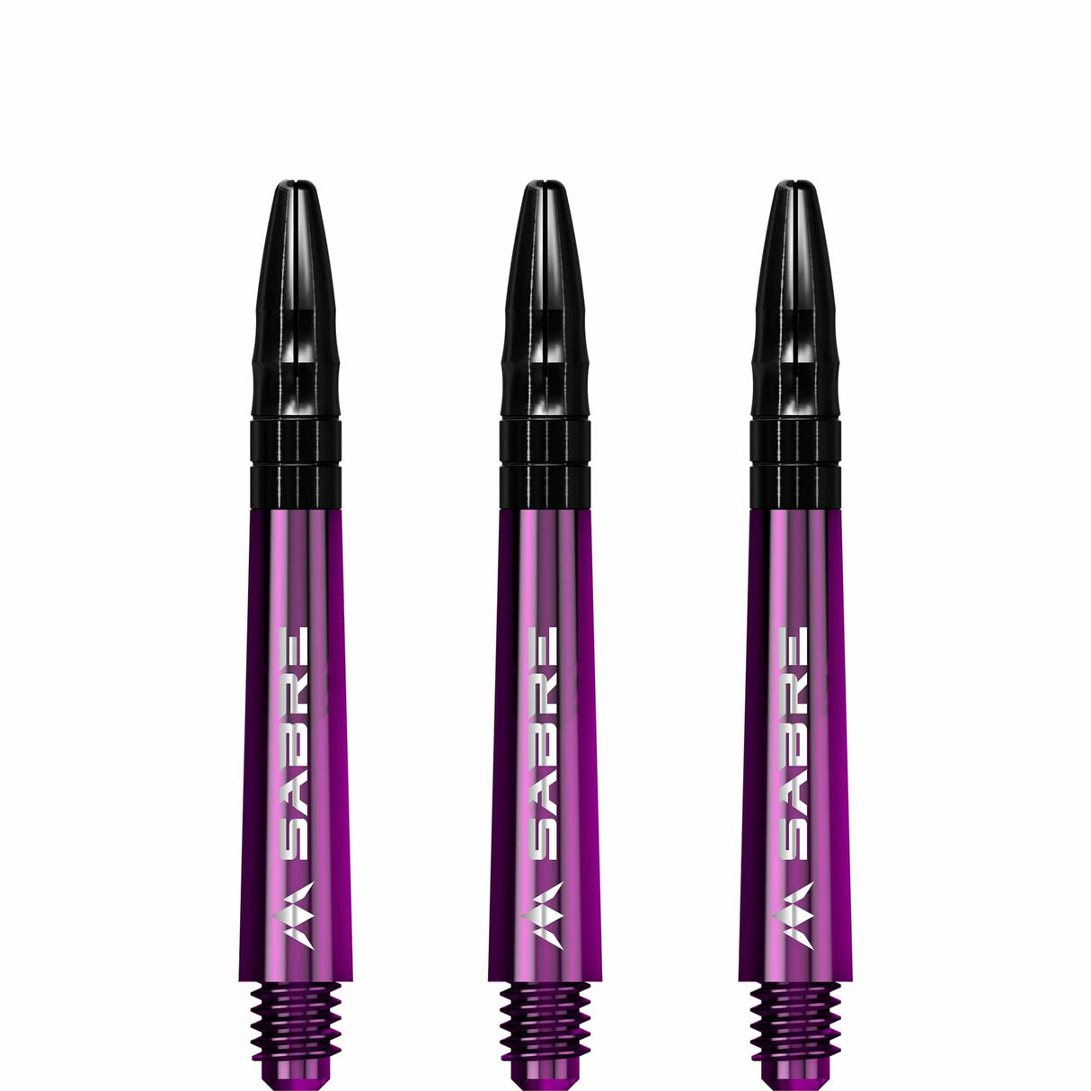 Mission Sabre Shafts - Polycarbonate Dart Stems - Purple - Black Top Tweenie