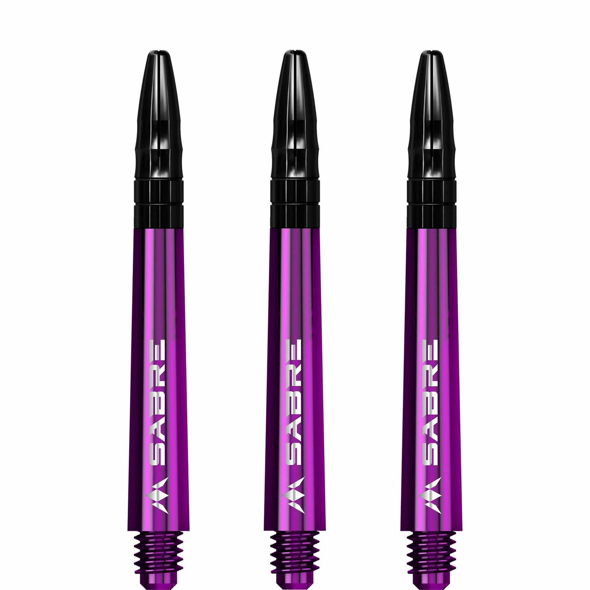 Mission Sabre Shafts - Polycarbonate Dart Stems - Purple - Black Top Tweenie Plus