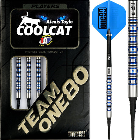 One80 Alexis Toylo Darts - Soft Tip - Cool Cat - Blue - 20g 20g