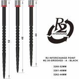 One80 R2 Interchange Points (2.35mm) - Grooved - A - Black