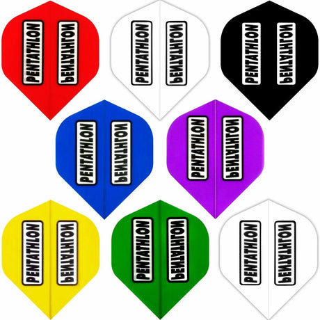 Dart Flights - Pentathlon Colours - Extra Strong - Clear Window - Std