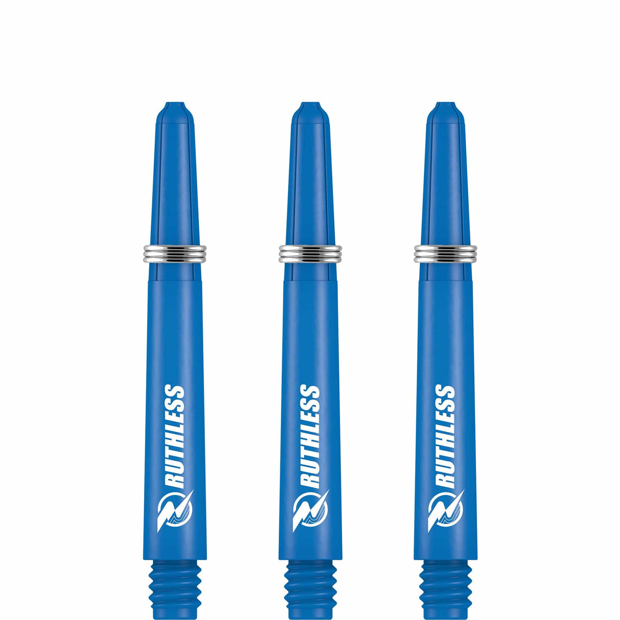 Ruthless Deflectagrip Dart Shafts - Nylon Stems with Springs - Blue Tweenie