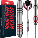 Ruthless Scallop Darts - Steel Tip - Twin Ring - Black & Red - 28g 28g