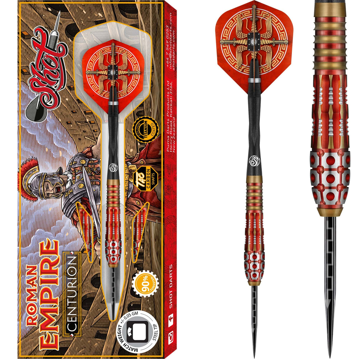 Shot Roman Empire Darts - Steel Tip Tungsten - Centurion 22g