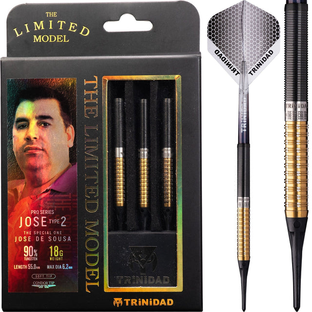 Trinidad Pro - Soft Tip Darts - Jose De Sousa - Type 2 - Gold - 18g 18g