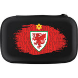 Wales FA - Cymru - Large Darts Case - Black - W4 - Welsh Crest on Word Art - Red