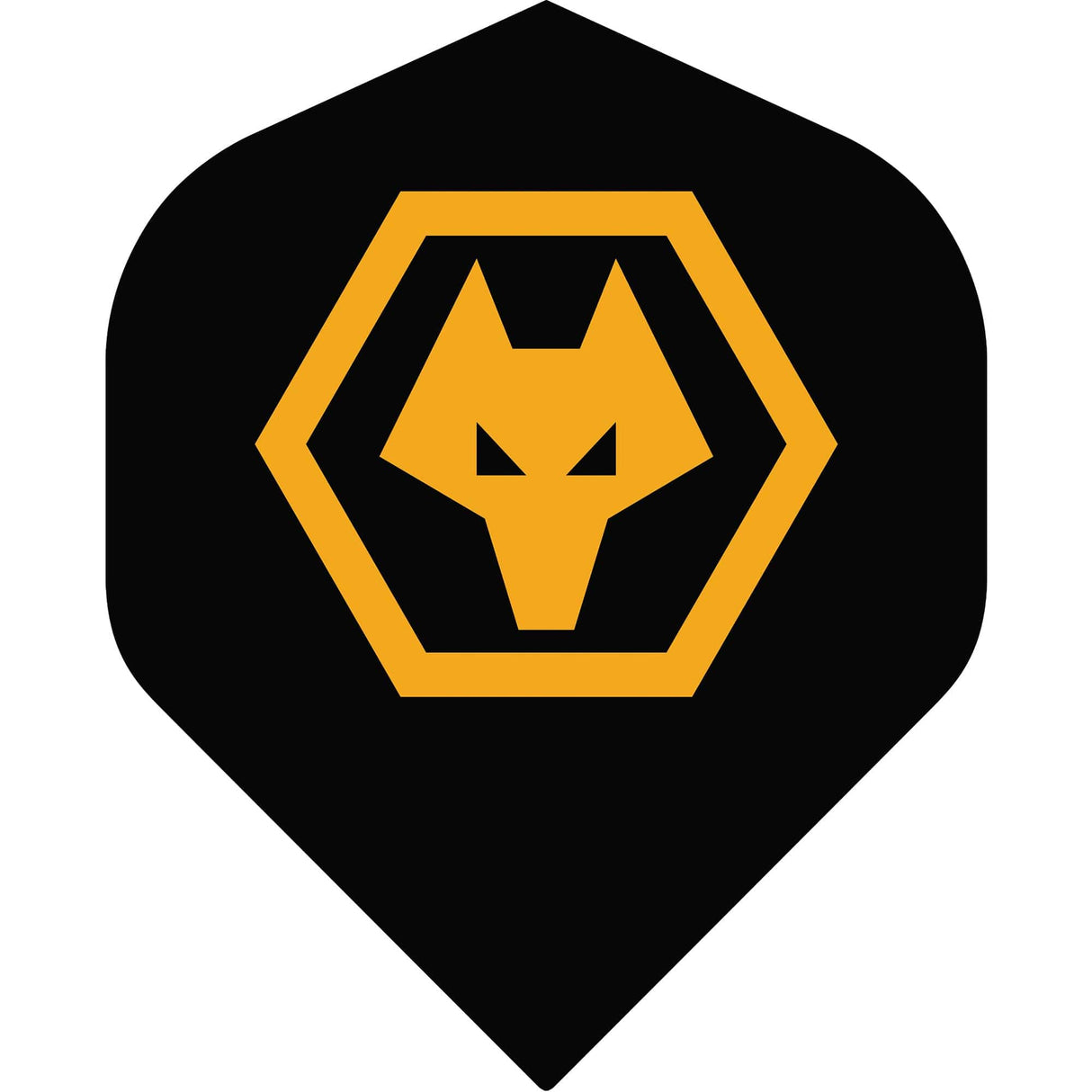 Wolverhampton Wanderers FC Dart Flights - 100 Micron - No2 - Std - Wolves - F4 - Black Crest