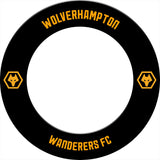 Wolverhampton Wanderers FC Dartboard Surround - Official Licensed - Wolves - S1 - Black - Yellow Crest