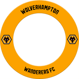 Wolverhampton Wanderers FC Dartboard Surround - Official Licensed - Wolves - S4 - Black - Black Crest