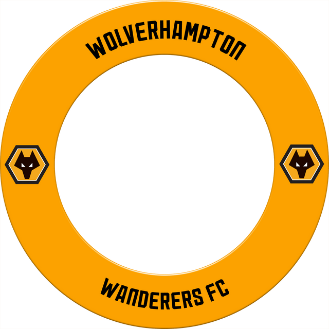 Wolverhampton Wanderers FC Dartboard Surround - Official Licensed - Wolves - S4 - Black - Black Crest