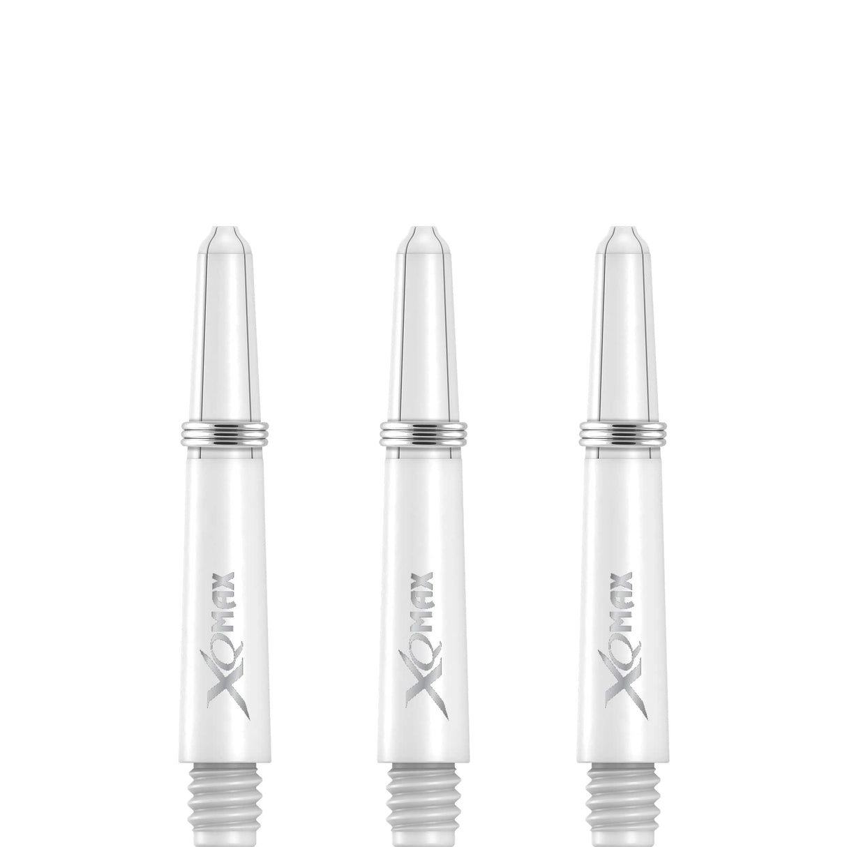 XQMax Polycarbonate Dart Shafts - Solid Colour with Logo - includes Springs - White Short