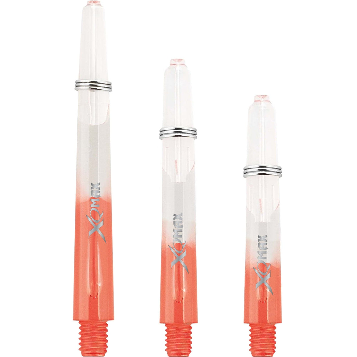 XQMax Gradient Polycarbonate Dart Shafts - with Logo - includes Springs - Transparent & Red